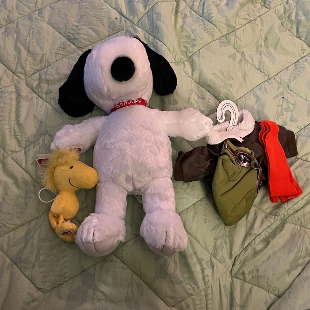 Build a bear Snoopy Plush Toy with Woodstock and Outfit Set